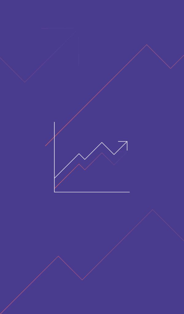 long purple line graph icon