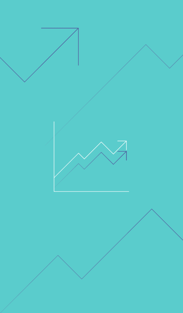 teal line graph icon